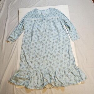 Ashley Taylor Flannel Nightgown Womens 2X Long GrannyCore Floral Gingham Vintage